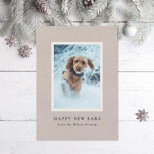 Vintage Paper Pet Ears Photo Holiday Card