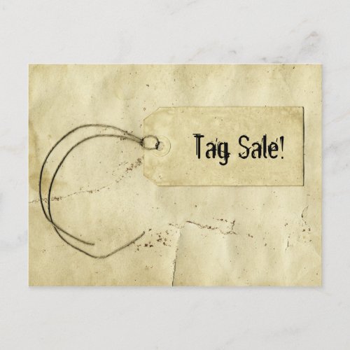 Vintage Paper Price Tag Postcard