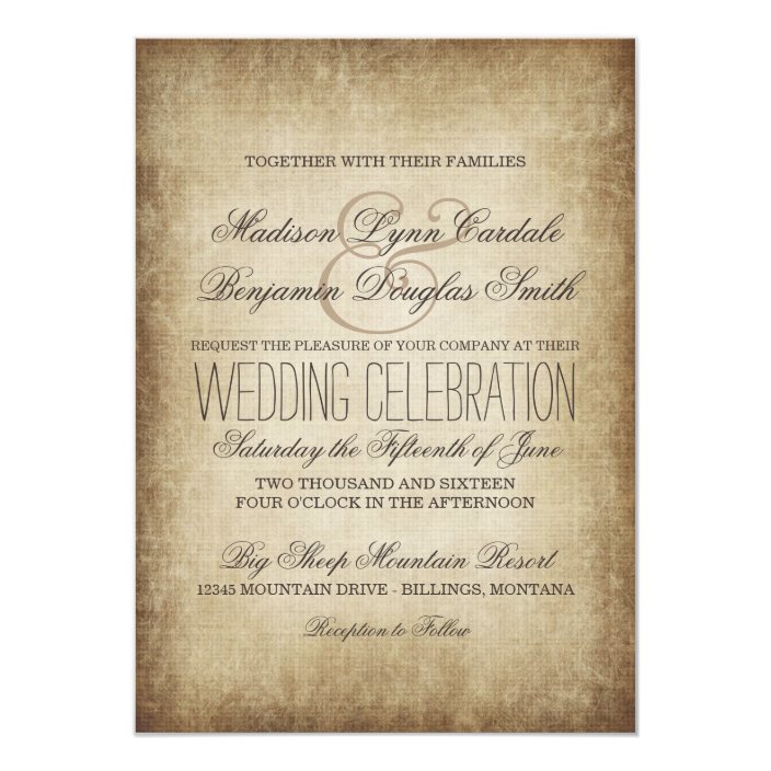 Vintage Paper Rustic Country Wedding Invitations Zazzle Rustic Country Wedding Invitations