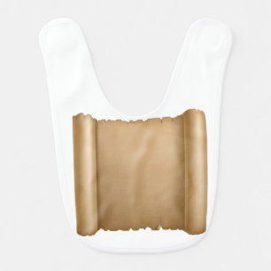Vintage Paper Scroll - Antique Parchment Scroll Baby Bib