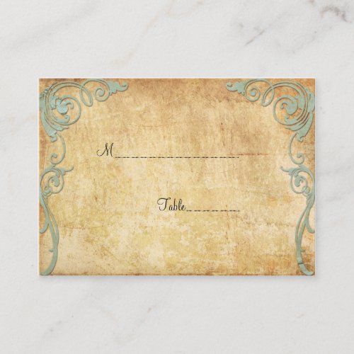 Vintage Paper Swirls Table Place Card Business Card Templates