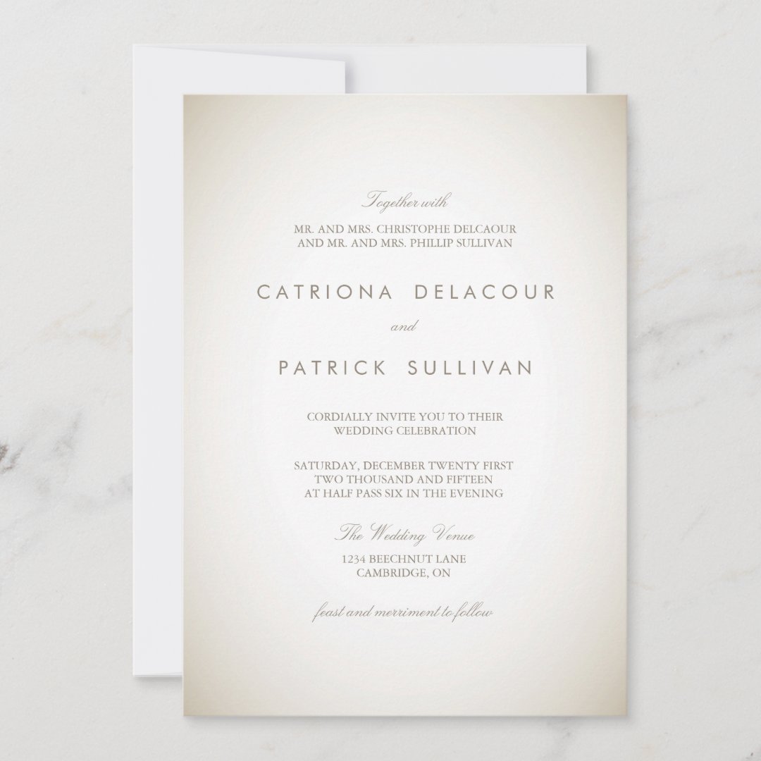 Vintage Paper Traditional Wedding Invitation | Zazzle