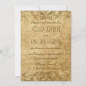 Vintage paper Vines Typography Wedding Invitation (Front)