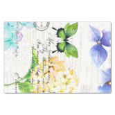 Black and White Flower Dragonfly Decoupage Vintage Tissue Paper