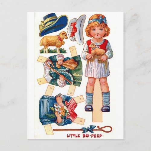 Vintage Paperdoll Little Bo Peep Postcard
