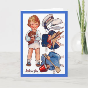 Vintage Paperdoll Little Boy Jack Greeting Card