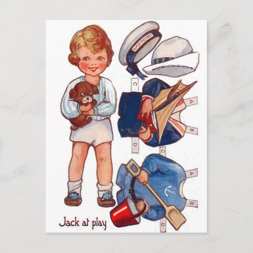 Vintage Paperdoll Little Boy Jack Postcard