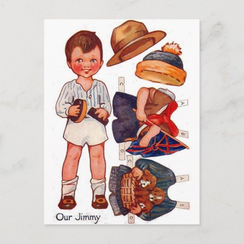 Vintage Paperdoll Little Boy Jimmy Postcard