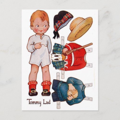 Vintage Paperdoll Little Boy Tommy Postcard