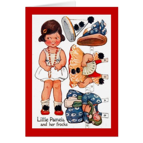 Vintage Paperdoll Little Girl Pamela Card