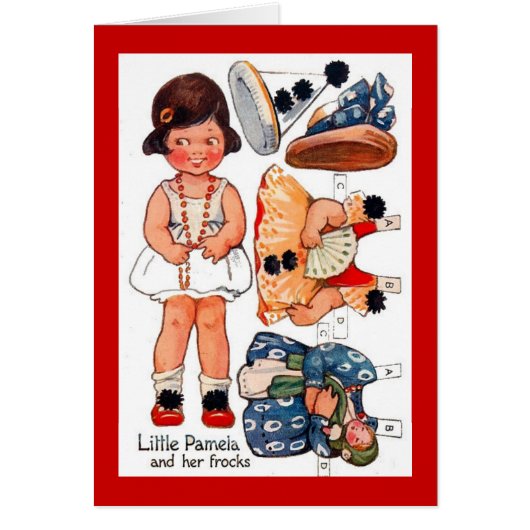 Vintage Paperdoll Little Girl Pamela Card (Front)