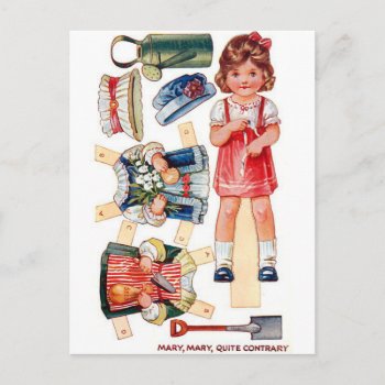Vintage Paperdoll Mary  Mary Quite Contrary Card by AVintageLife at Zazzle