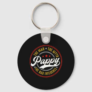 Vintage Pappy The Man The Myth The Bad Influence Keychain