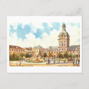 Vintage Parade Square, Mannheim, Germany Postcard