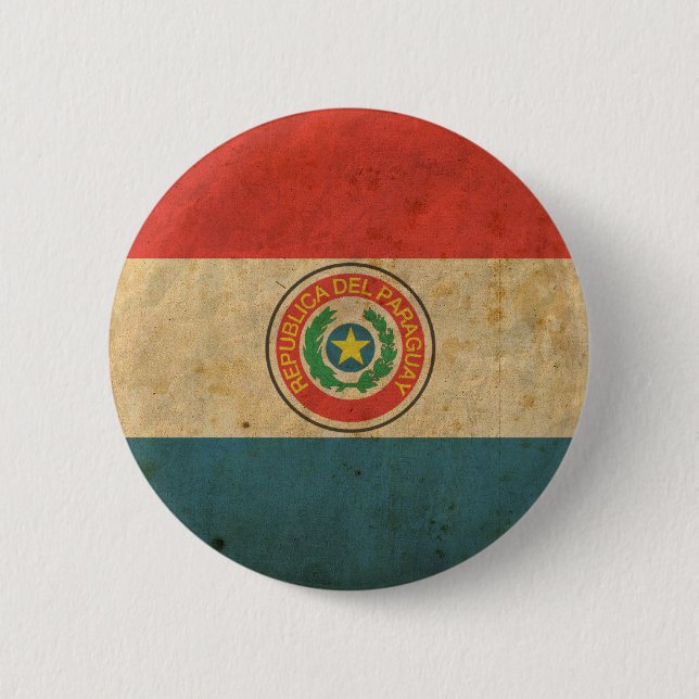 Vintage Paraguay Flag Pinback Button (Front)