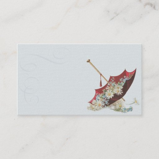Customizable Vintage Parasol Illustration Business Card