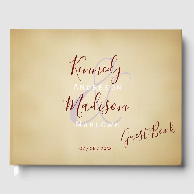 Vintage Parchment Amazing Antique Budget Guest Book (Front)