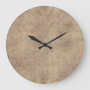 Vintage Parchment Antique Paper Background Custom Large Clock