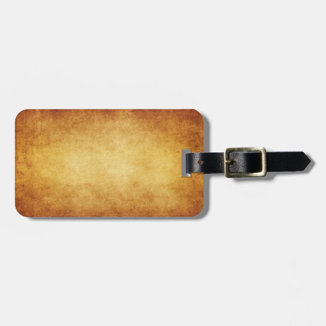Vintage Parchment Antique Paper Background Custom Luggage Tag (Front Horizontal)