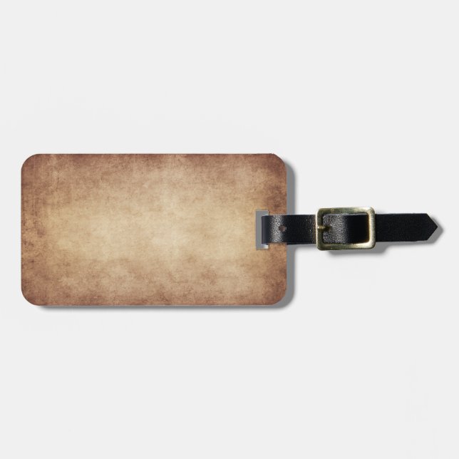 Vintage Parchment Antique Paper Background Custom Luggage Tag (Front Horizontal)