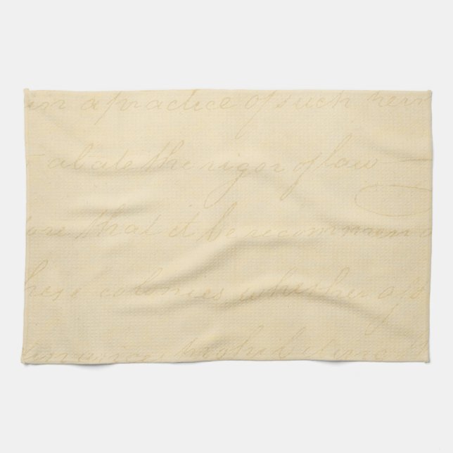 Vintage Parchment Antique Text Template Blank Kitchen Towel (Horizontal)
