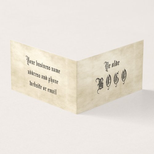 Vintage Parchment BOGO Loyalty Folded Card