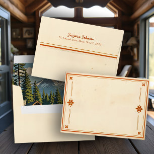 Vintage Parchment Border Nostalgic Sierra Nevada Envelope
