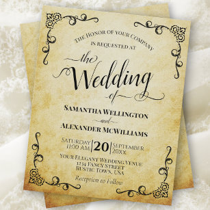 Faux Deckle Edge Paper Wedding Invitation Template, Zazzle