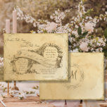 Vintage Parchment Elegant Script Tea Wedding Invitation at Zazzle