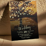 Vintage Parchment Fall Tree Lights Rustic Wedding Invitation<br><div class="desc">This beautiful wedding invitation features a design with a rustic feel. The image shows an autumn tree covered with strings of lights. Designed to look as if it is printed on vintage parchment paper. The wording is formal, and features lacy script calligraphy lettering. Perfect for an afternoon or evening ceremony....</div>