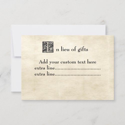 Vintage Parchment Fancy Storybook Font Insert Card