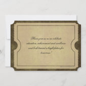 Vintage Parchment Graduation Ticket Invitations (Back)