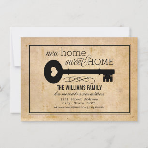 Vintage Parchment Key New Home Announcement