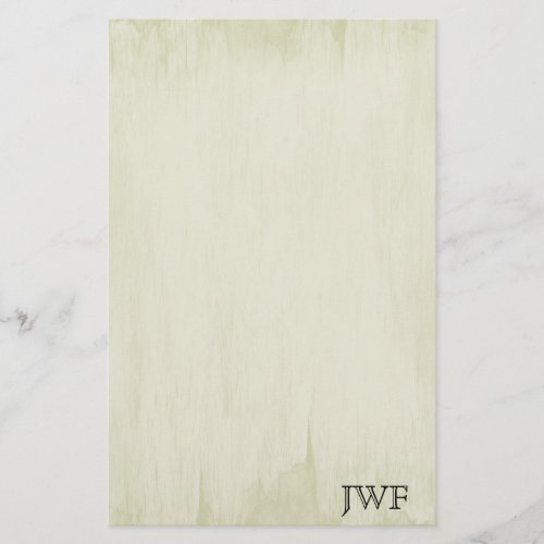 Vintage Parchment Look Grunge Texture Monogram Stationery