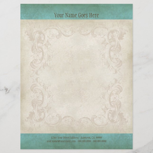 Vintage Parchment Look Letterhead Resume Paper (Front)
