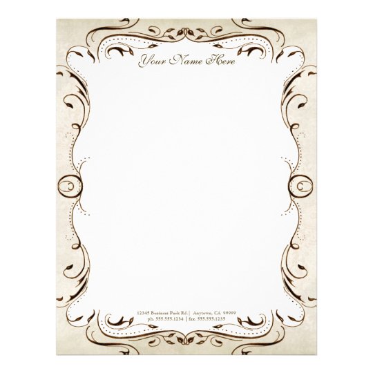 Vintage Parchment Look Letterhead Resume Paper