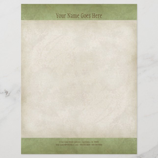 Vintage Parchment Look Letterhead Resume Paper (Front)