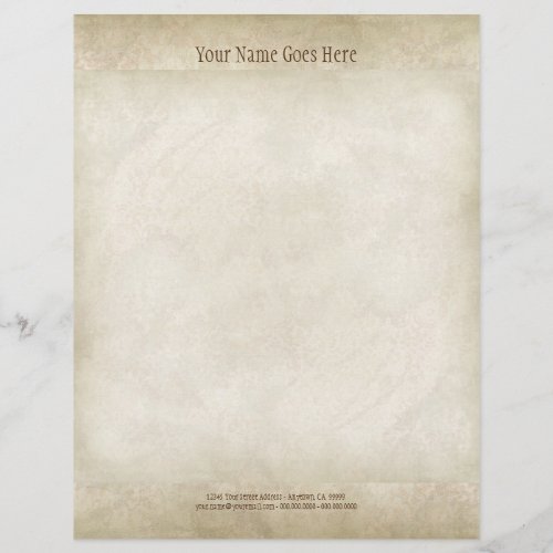 Vintage Parchment Look Letterhead Resume Paper