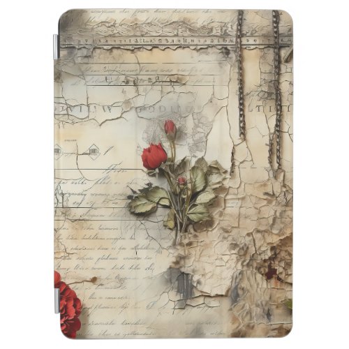 Vintage Parchment Love Letter with Flowers 10 iPad Air Cover