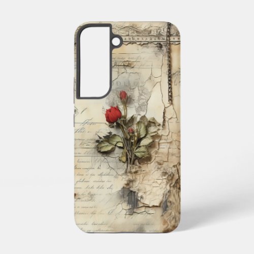 Vintage Parchment Love Letter with Flowers 10 Samsung Galaxy S22 Case