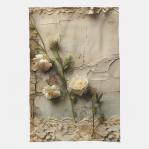 Vintage Parchment Love Letter with Flowers (3) Kitchen Towel