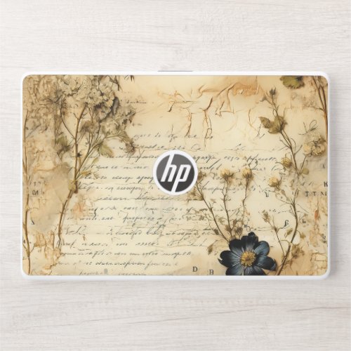 Vintage Parchment Love Letter with Flowers 5 HP Laptop Skin