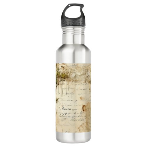 Vintage Parchment Love Letter with Flowers 6 Stainless Steel Water Bottle