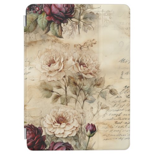 Vintage Parchment Love Letter with Flowers 7 iPad Air Cover