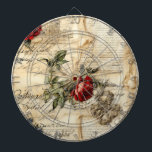 Vintage Parchment Love Letter with Flowers (9) Dart Board<br><div class="desc">Elevate your game of darts to a new level of sophistication with this dartboard adorned with a vintage parchment love letter,  graced by elegant calligraphy script and delicate,  sophisticated flowers. It's not just a game; it's a romantic journey with every throw. Order yours now!</div>