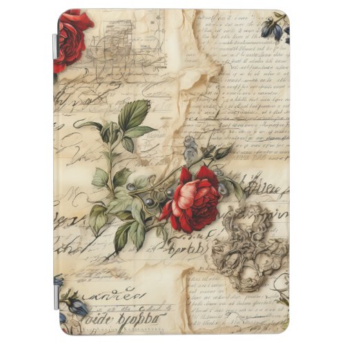 Vintage Parchment Love Letter with Flowers 9 iPad Air Cover
