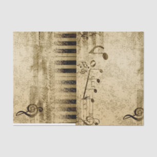 Vintage Parchment Musical Notes Tissue Paper