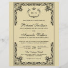 Vintage Parchment Ornate Budget Wedding Invitation