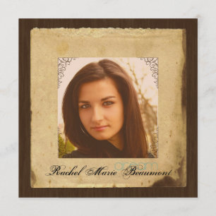 Vintage Parchment Paper Photo Graduation Invitation