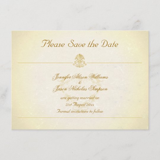 Vintage Parchment Paper Style Save The Date Zazzle Com